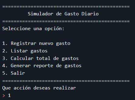 Gestión de gastos personales
